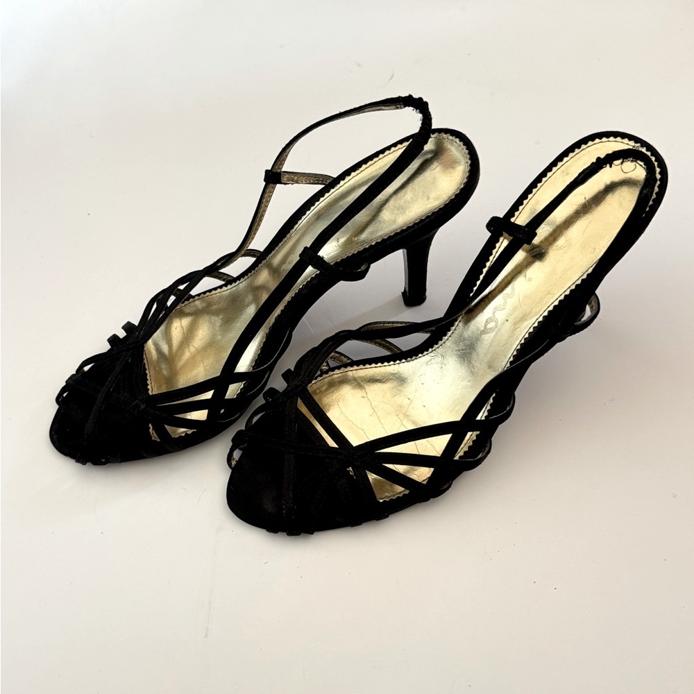 Women’s High Heels Sandals shoes/ Size 8M/ Color Black and Gold